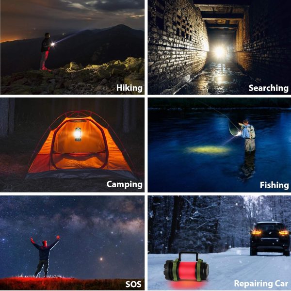 2 Pack Camping Lantern, Outdoor Led Camping Lantern, Rechargeable Flashlights with 1000LM, 6 Modes, 4000mAh Power Bank, IPX5 Waterproof Portable Emergency Camping Light for Hurricane Hiking - Image 7