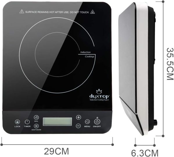 Duxtop Portable Induction Cooktop Burner, Induction Hot Plate with LCD Sensor Touch 1800 Watts, Silver 9600LS/BT-200DZ - Image 7