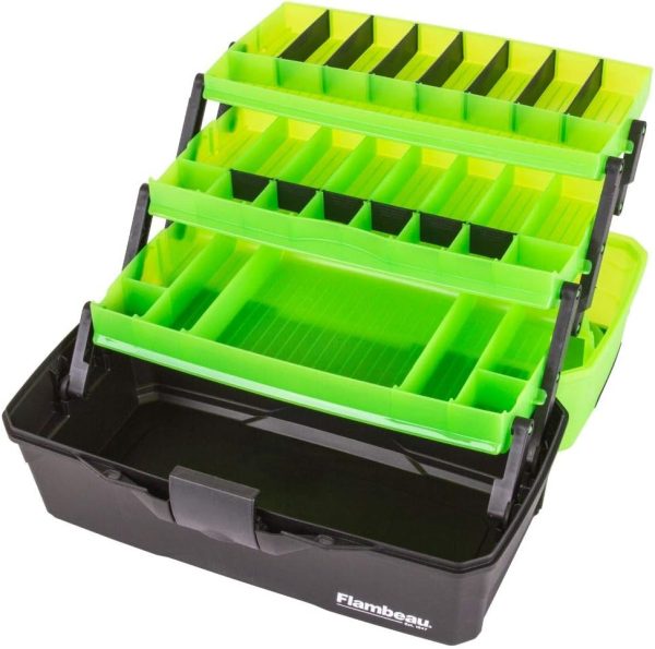 Flambeau Outdoors 6383AMG 3-Tray Classic Tray Tackle Box, Portable Tackle Organizer, Frost Green/Black - Image 3