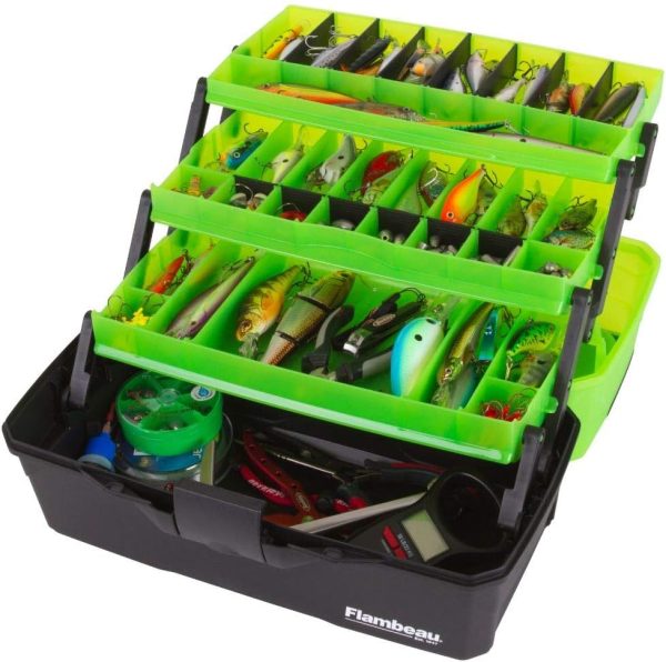 Flambeau Outdoors 6383AMG 3-Tray Classic Tray Tackle Box, Portable Tackle Organizer, Frost Green/Black - Image 4