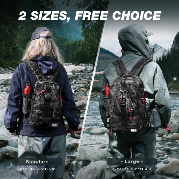 Ghosthorn Fishing Backpack Tackle Sling Bag - Fishing Backpack with Rod Holder - Tackle Box Fly Fishing Gifts for Men Women - Image 6