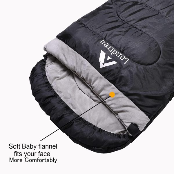 Large 0 Degree Sleeping Bags for Adults Cold Weather Sleeping Bag Camping Winter Below Zero 20 15 Flannel Big and Tall XXL - Image 2