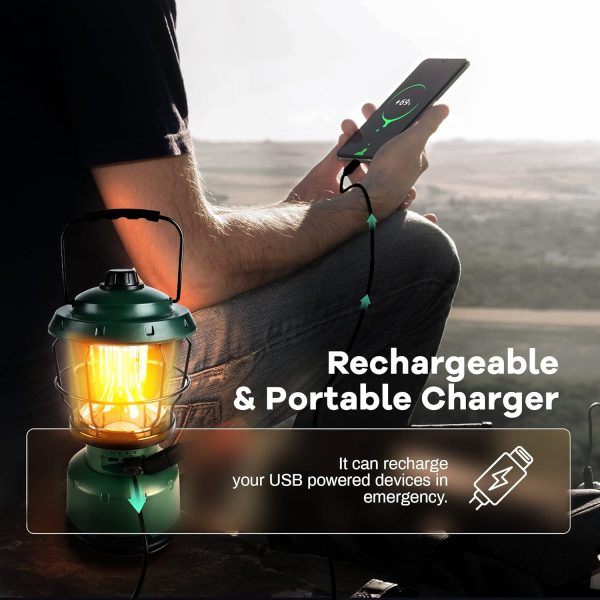 LED Camping Lantern, Rechargeable Batteries Powered Lantern 2500LM, Water Resistant Emergency Lantern for Power Outage, Hurricane, Hiking - Image 3