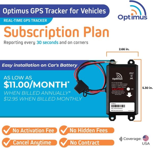 Optimus Wired GPS Tracker for Vehicles - Easy Installation on Car's Battery - Low Cost Subscription Plan Options - Image 2