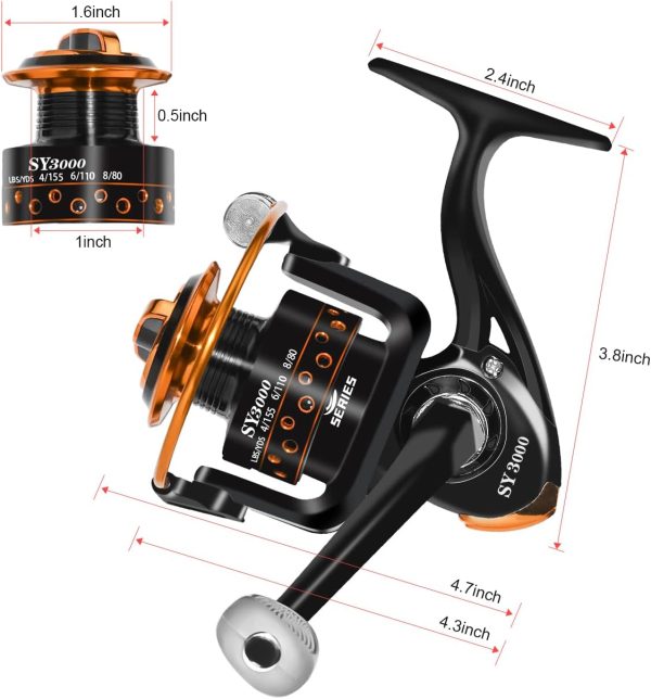 Summer and Centron Spinning Reels, 12 +1 BB Light Weight & Ultra Smooth Reel for Ice/Summer 3000/1000 Fishing Reel by QINGLER - Image 4